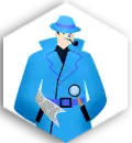 Detective with blue uniform.